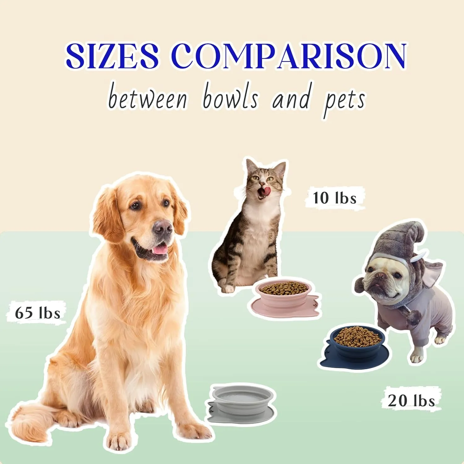2-in-1 Collapsible Silicone Dog Travel Bowls, Slot Together and Use Separately, Portable Pet Food Water Bowls, Foldable Cat Feeding Watering Dishes, 20OZ 27OZ(Blush Pink)