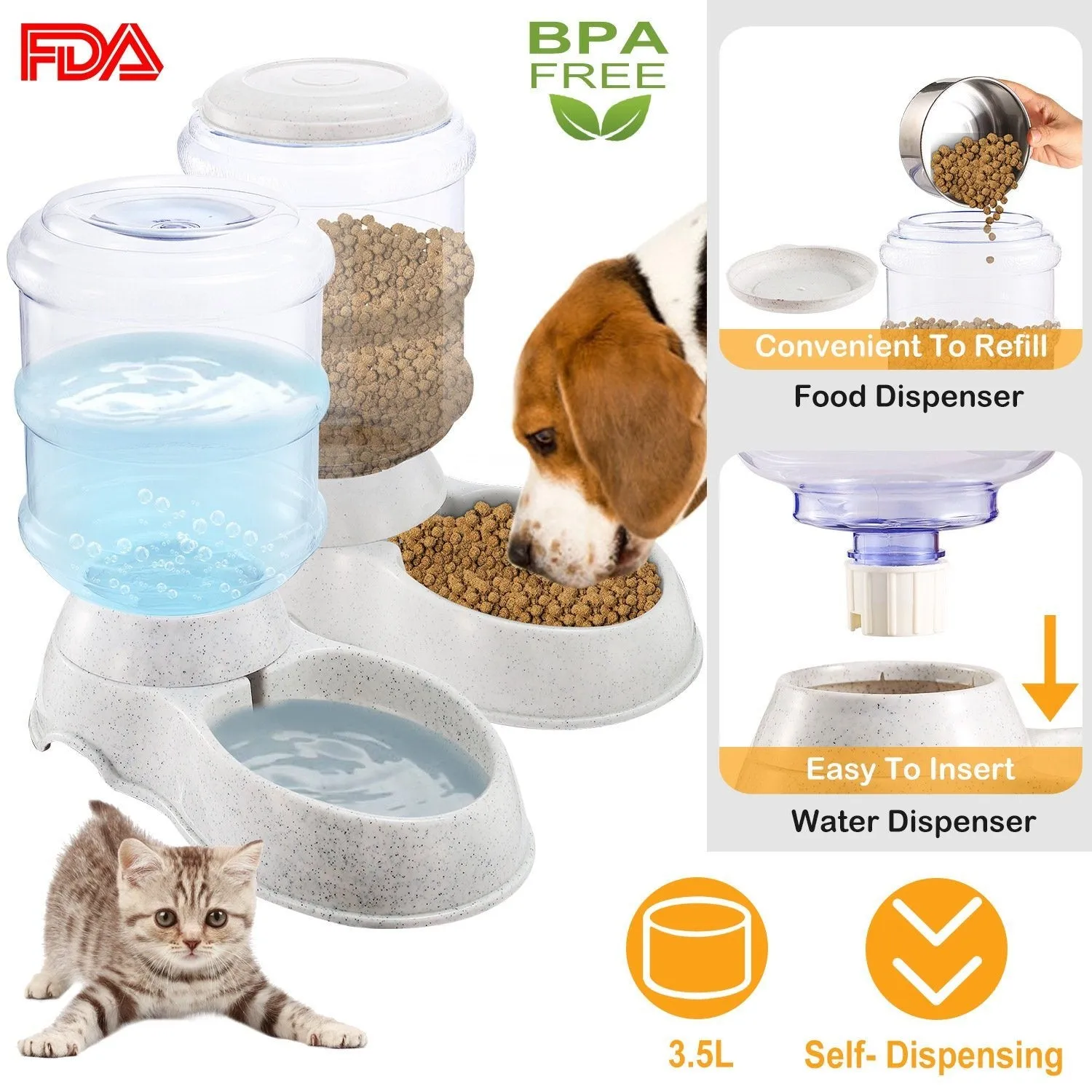 3.5L/1 Gal Pet Water Dispenser Self-Dispensing