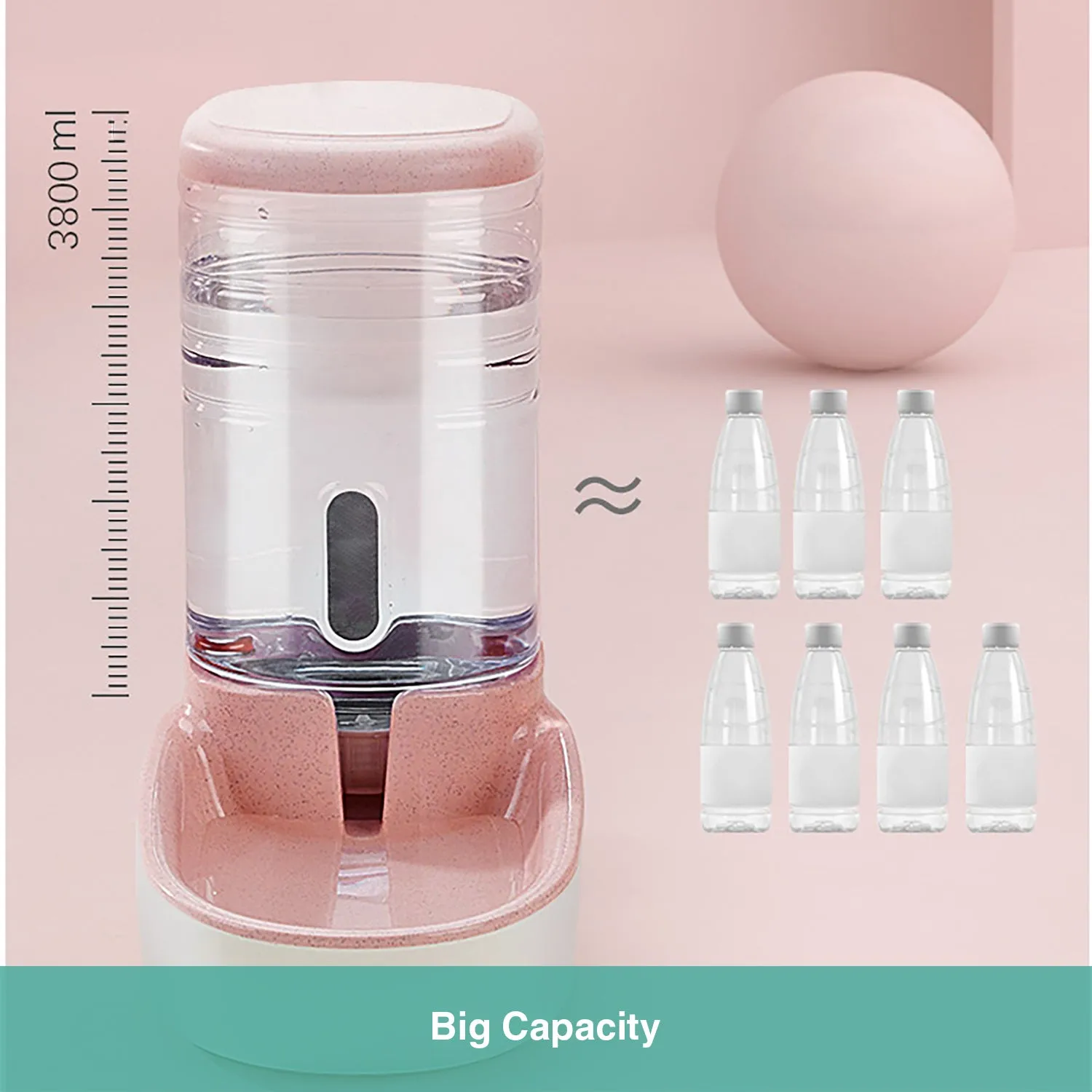 3.8L Pipers Pet Automatic Water Food Dispenser Dog Cat Drinking Feeder Bottle
