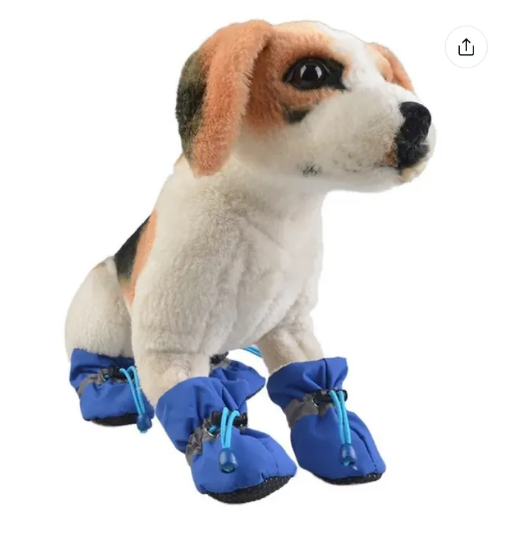 4Pcs/set Dog Shoes for Small Dogs Anti-Slip Dogs Boots Paw Protector with Reflective Straps Lightweight Walking Pet Booties for Small and Medium Pets