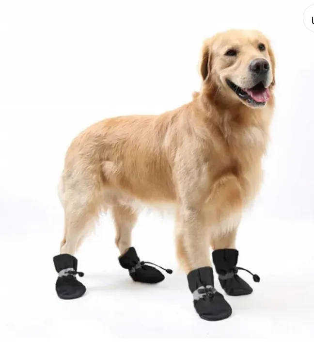 4Pcs/set Dog Shoes for Small Dogs Anti-Slip Dogs Boots Paw Protector with Reflective Straps Lightweight Walking Pet Booties for Small and Medium Pets