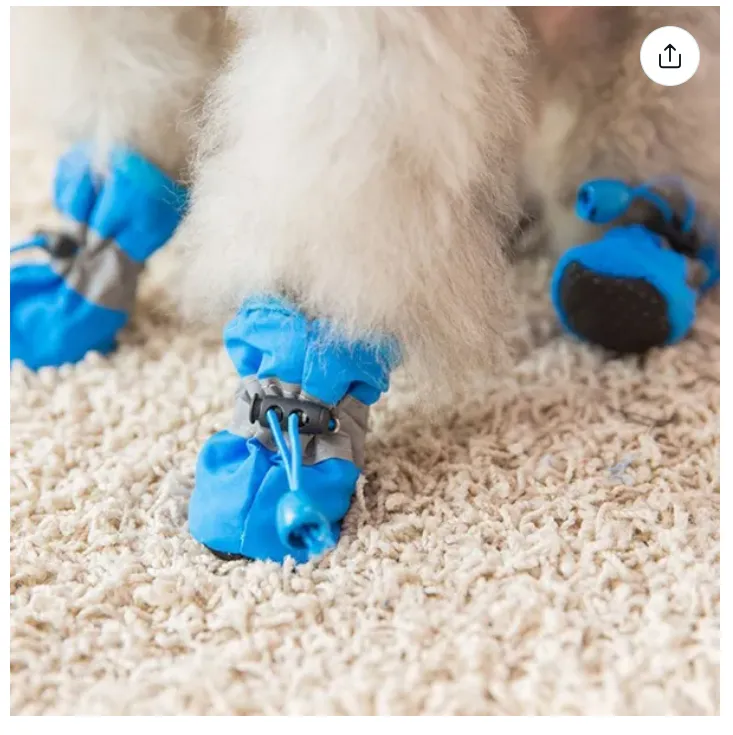 4Pcs/set Dog Shoes for Small Dogs Anti-Slip Dogs Boots Paw Protector with Reflective Straps Lightweight Walking Pet Booties for Small and Medium Pets