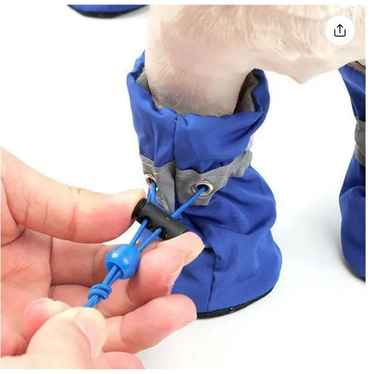 4Pcs/set Dog Shoes for Small Dogs Anti-Slip Dogs Boots Paw Protector with Reflective Straps Lightweight Walking Pet Booties for Small and Medium Pets