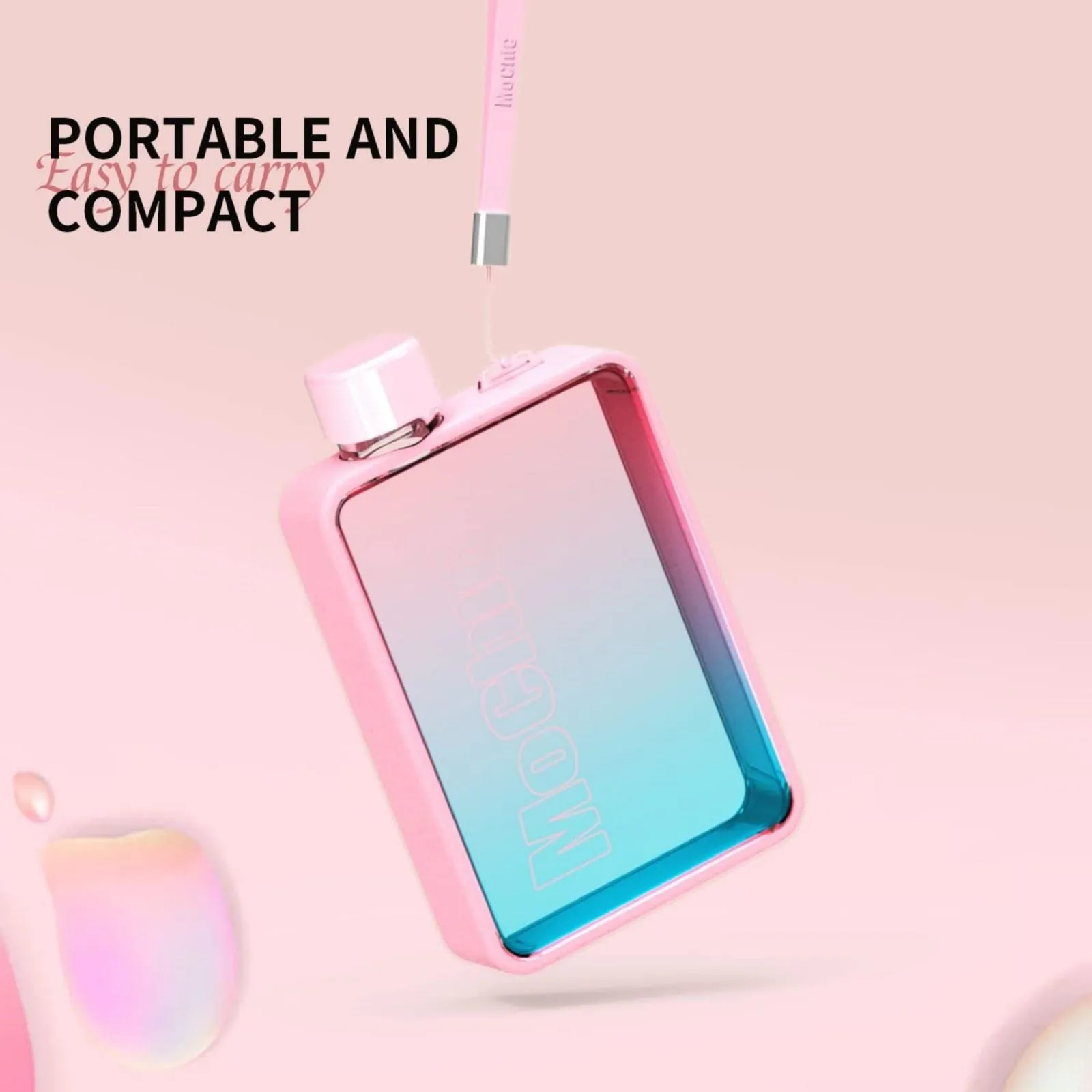 A5 Flat Water Bottle for Cold Drink/Warm Drink - BPA Free Water Bottle - Leak Proof. 380ml