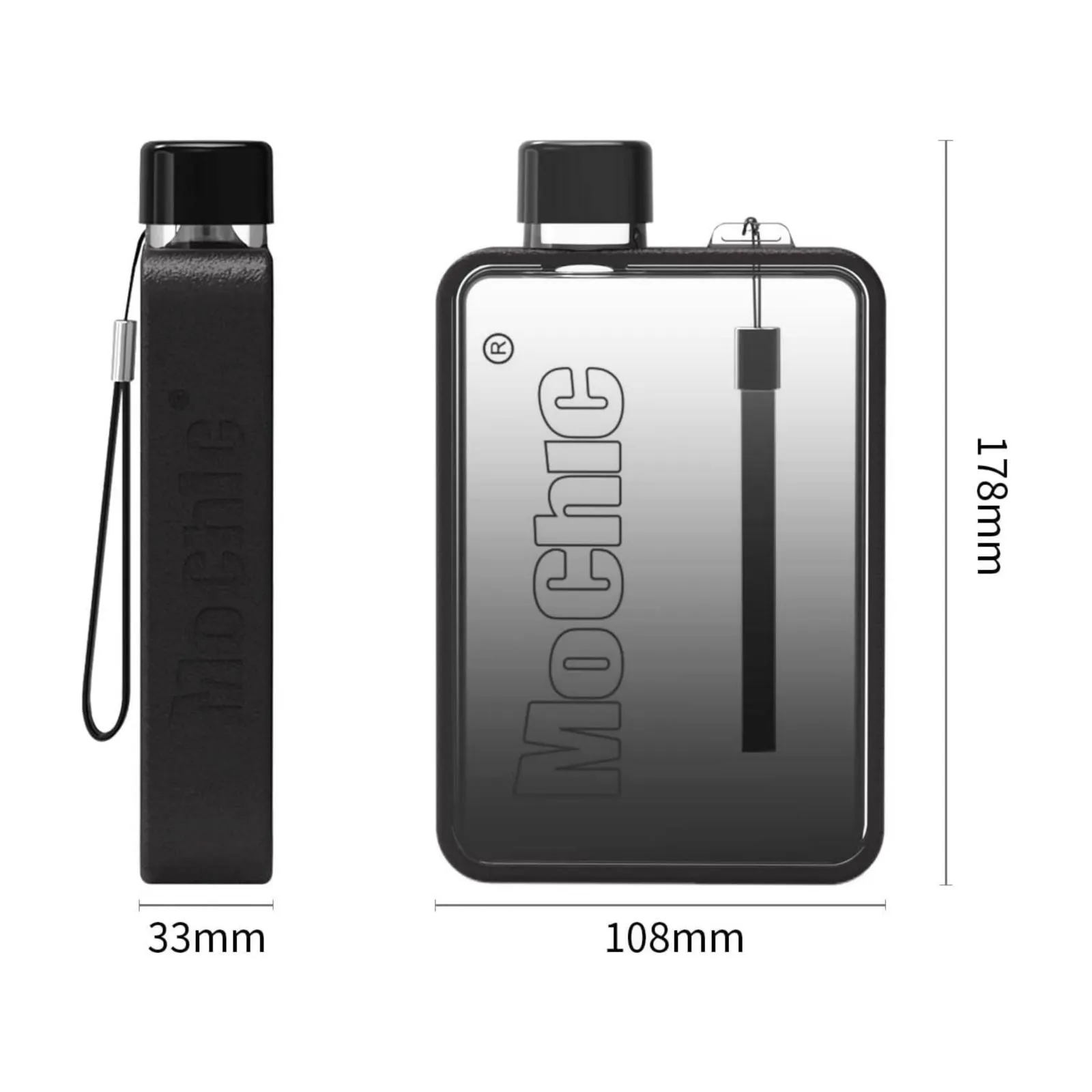 A5 Flat Water Bottle for Cold Drink/Warm Drink - BPA Free Water Bottle - Leak Proof. 380ml