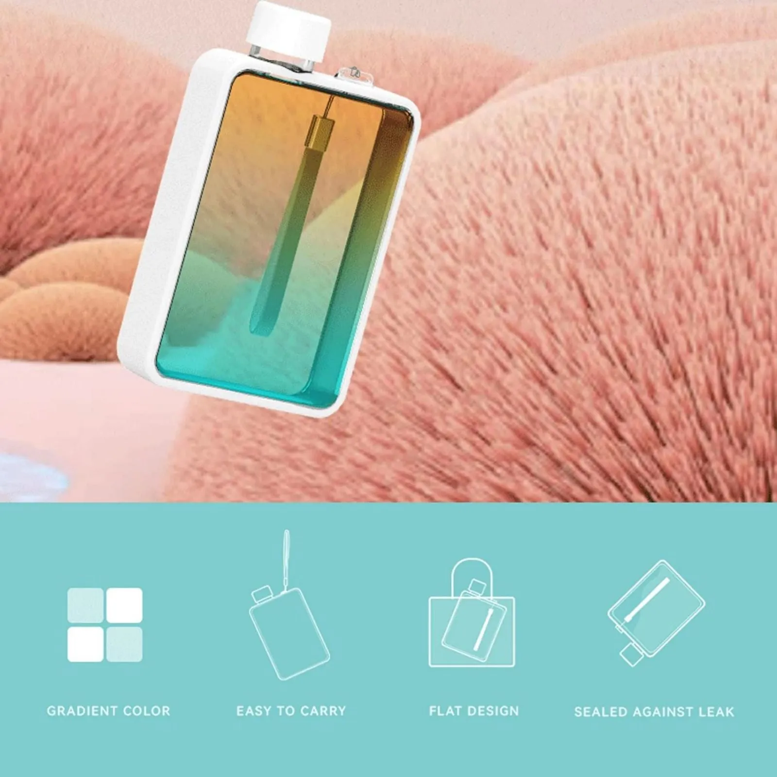 A5 Flat Water Bottle for Cold Drink/Warm Drink - BPA Free Water Bottle - Leak Proof. 380ml