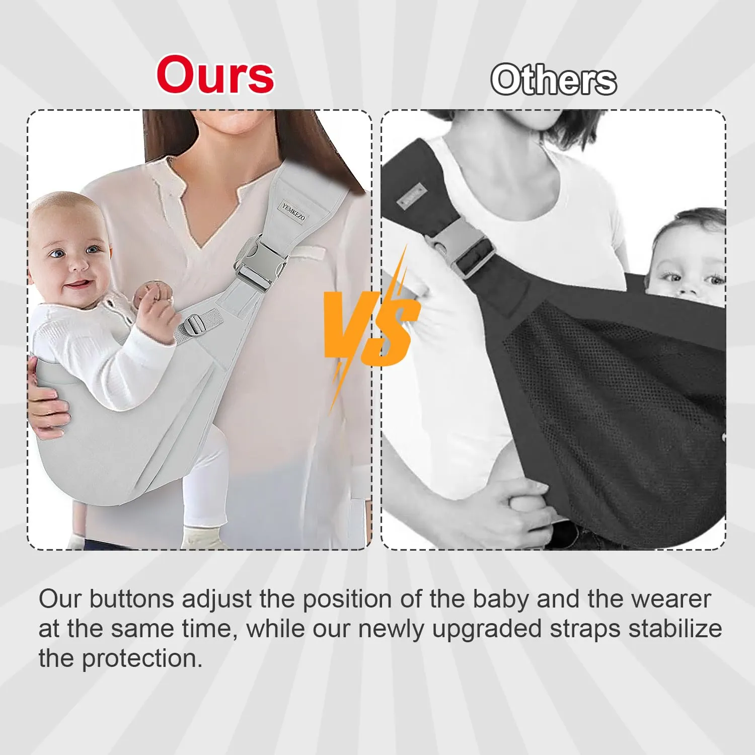 Baby Sling Carrier Newborn to Toddler,Updated Adjustable One Shoulder Labor-Saving Baby Holder Carrier,Tollder Sling Carrying 7-45 lbs (Purple)