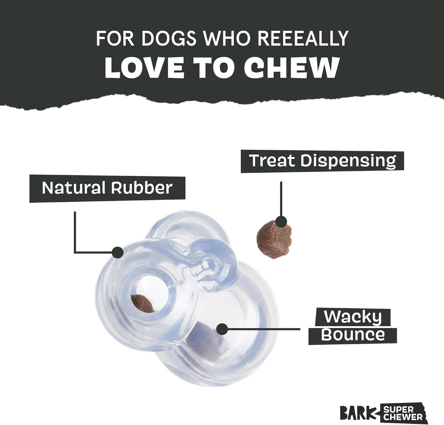 Barkbox Bubbler Treat Dispensing Dog Toy for Medium Dogs  Wacky Bounce for Playful Pups Who Love a Challenge and Engaging Fun