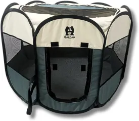 BeanJo Pet Supply Co. Foldable Portable Pet Playpen, Mesh Sides, with Carry Bag (Medium (18 * 25.5 * 25.5)) Dog, cat, Small Animal Enclosure, Safe for Outdoor use.