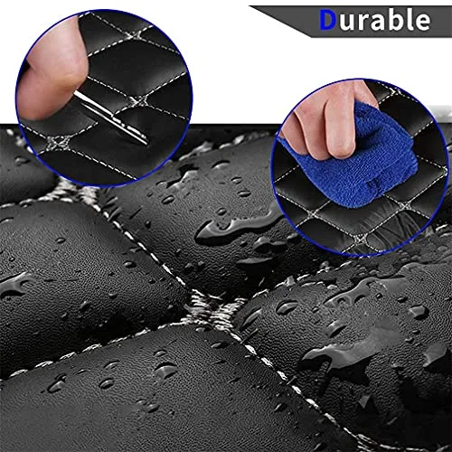 Car Floor Mats for Jaguar I-PACE 2018 Floor Liners Auto Carpets Luxury Leather Waterproof All Weather Protection Full Coverage Full Set (Coffee)