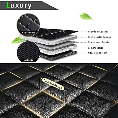 Car Floor Mats for Jaguar I-PACE 2018 Floor Liners Auto Carpets Luxury Leather Waterproof All Weather Protection Full Coverage Full Set (Coffee)