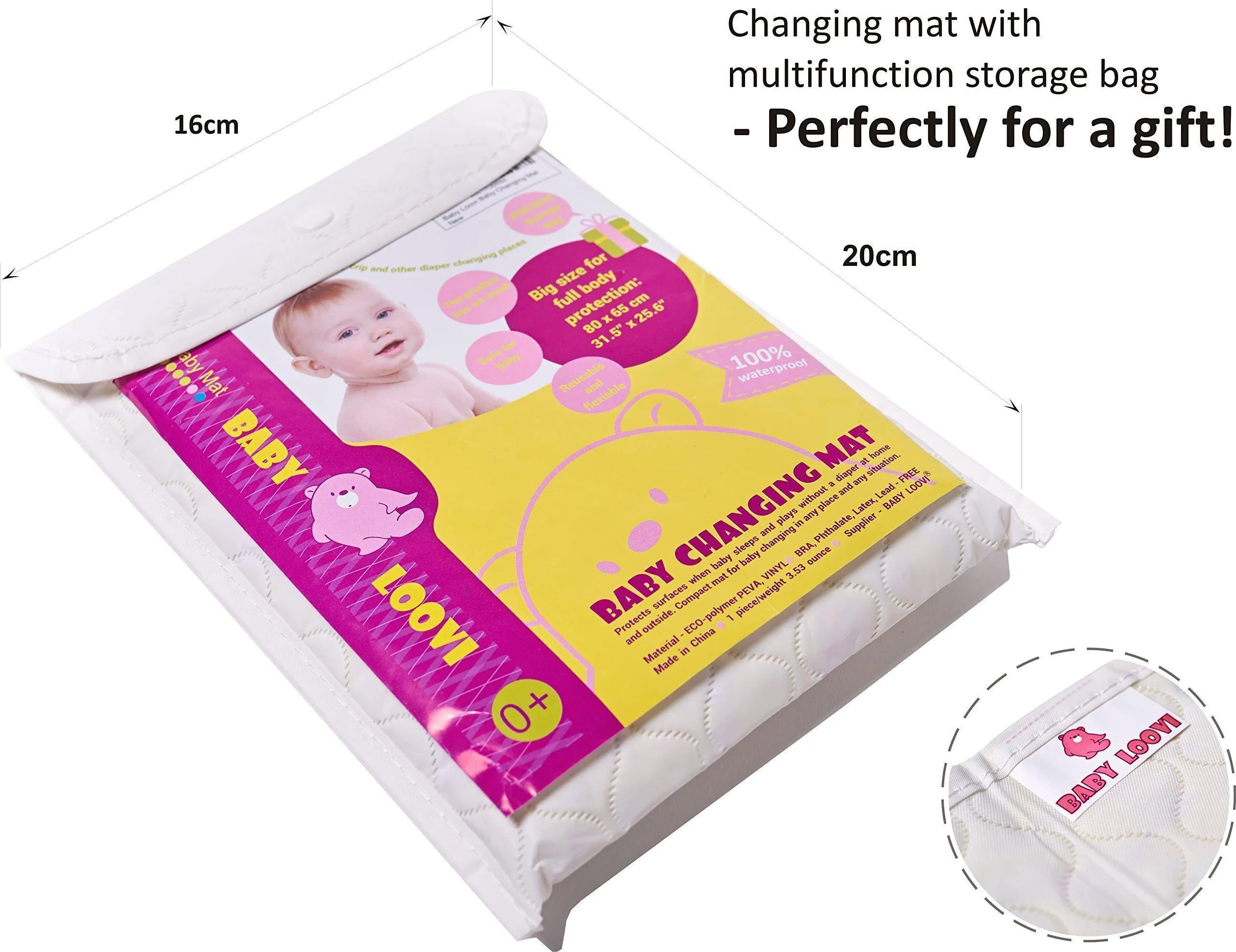 Changing Mat Biggest Waterproof & Reusable Portable Changing Pad 25.5x31.5 inch