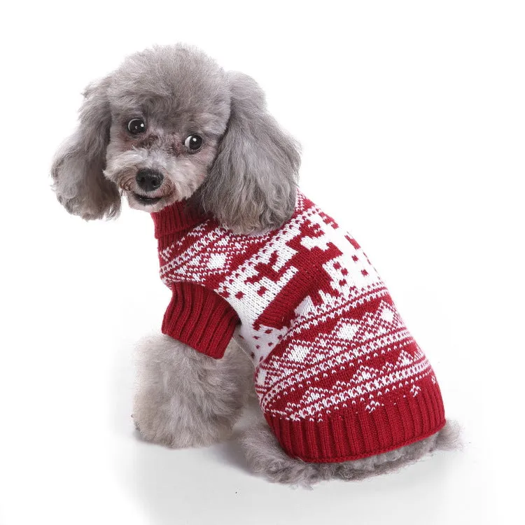 Christmas Knitted Turtleneck Dog Sweater