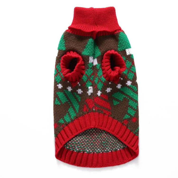 Christmas Knitted Turtleneck Dog Sweater