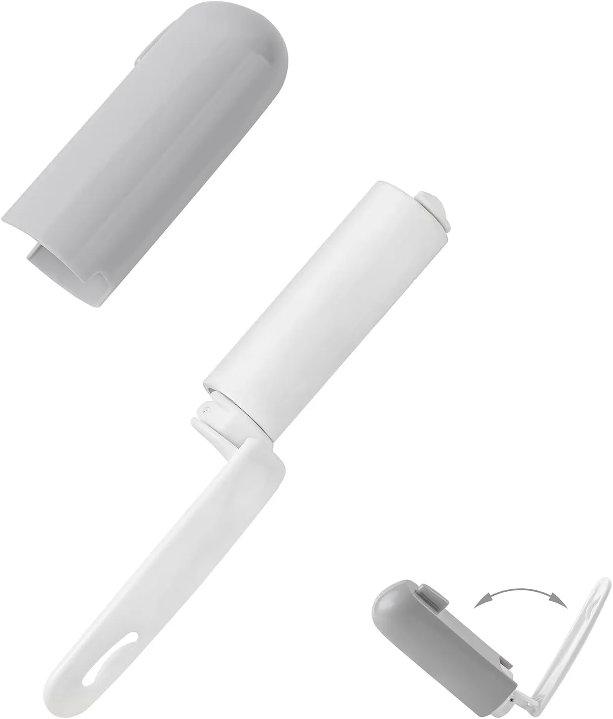 Cute Mini Travel Lint Remover for Pet Hair with Cover - Reusable Lint Roller (Gray)