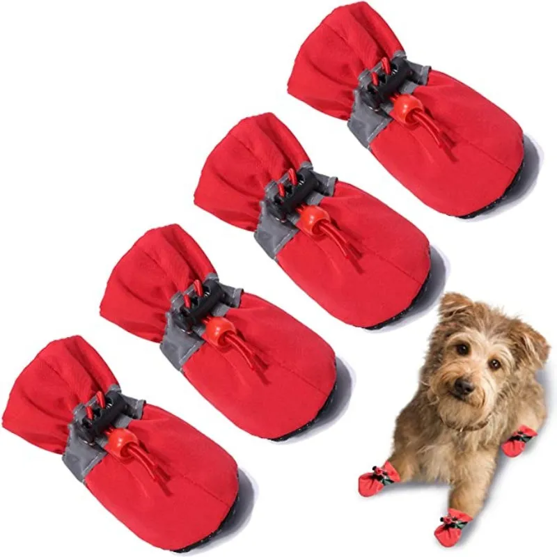 Dog Boots & Paw Protector, Anti-Slip Sole Winter Snow Dog Booties