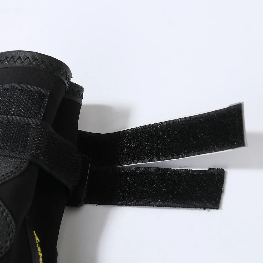 Dog Boots Dog Waterproof Shoes with Adjustable Reflective Straps Snow Boots Rain Shoes for Medium Large Dogs Rugged Anti-Slip Sole Black 4PCS