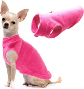 Dog Fleece Vest Soft Winter Jacket Sweater with D-Ring Leash Cold Weather Coat Hoodie for Small Medium Large Dogs Dark Pink X-Large