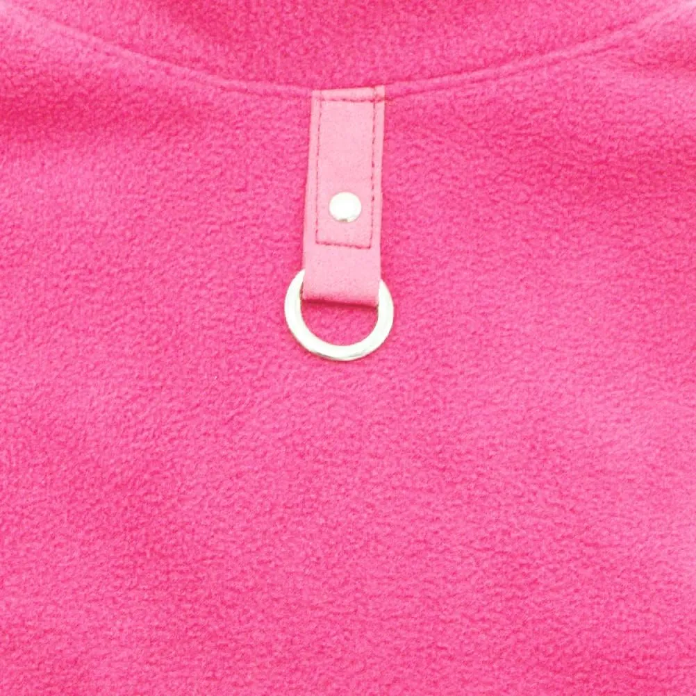 Dog Fleece Vest Soft Winter Jacket Sweater with D-Ring Leash Cold Weather Coat Hoodie for Small Medium Large Dogs Dark Pink X-Large