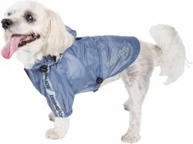 Dog Helios Torrential Shield Adjustable and Waterproof Dog Raincoat Poncho, XS, Blue