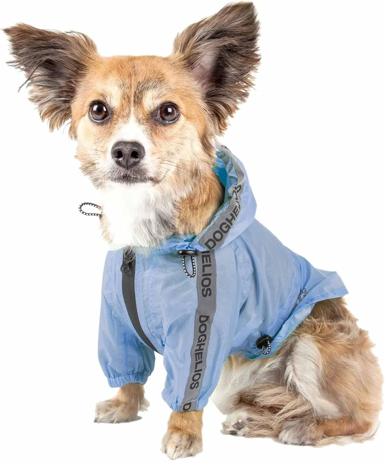 Dog Helios Torrential Shield Adjustable and Waterproof Dog Raincoat Poncho, XS, Blue