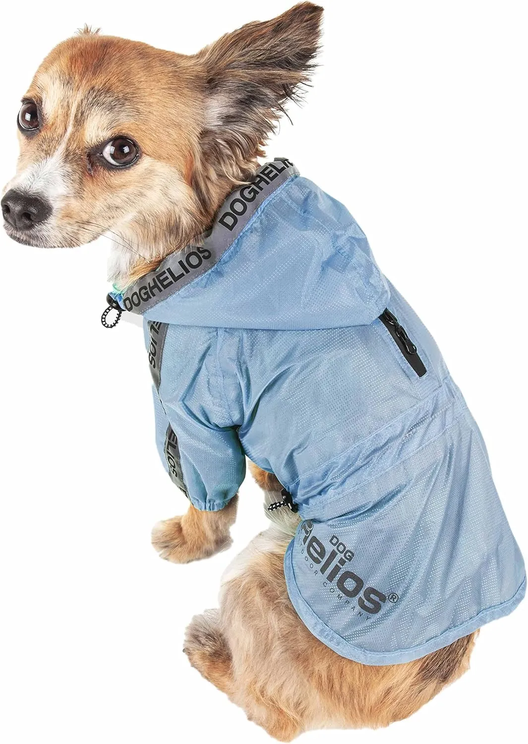 Dog Helios Torrential Shield Adjustable and Waterproof Dog Raincoat Poncho, XS, Blue