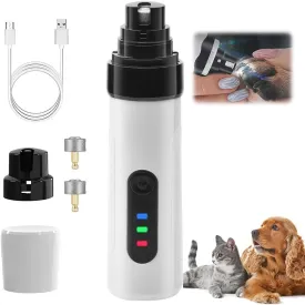 Dog Nail Grinder, Upgrade Pet Nail Grinder for Dogs Quiet, Rechargeable USB Charging Dogs Nails Trimmers Professional Pets Claw Care Grooming Tool (White 1)