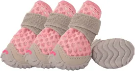 Dog Shoes for Small Dogs, Soft Mesh Dog Boots for Summer Hot Pavement, Outdoor Walking Running, Anti-Slip Dog Boots & Paw Protectors, Size 2, Pink