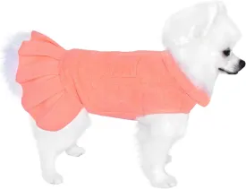 Dog Sweater Dress, Stylish Pet Dog Dress for Dogs Girl, Warm Dog Sweater Dress for Small Medium Dogs, XS~XL, Dog Sports Knit Dress for Autumn, Winter(Orange, XS)