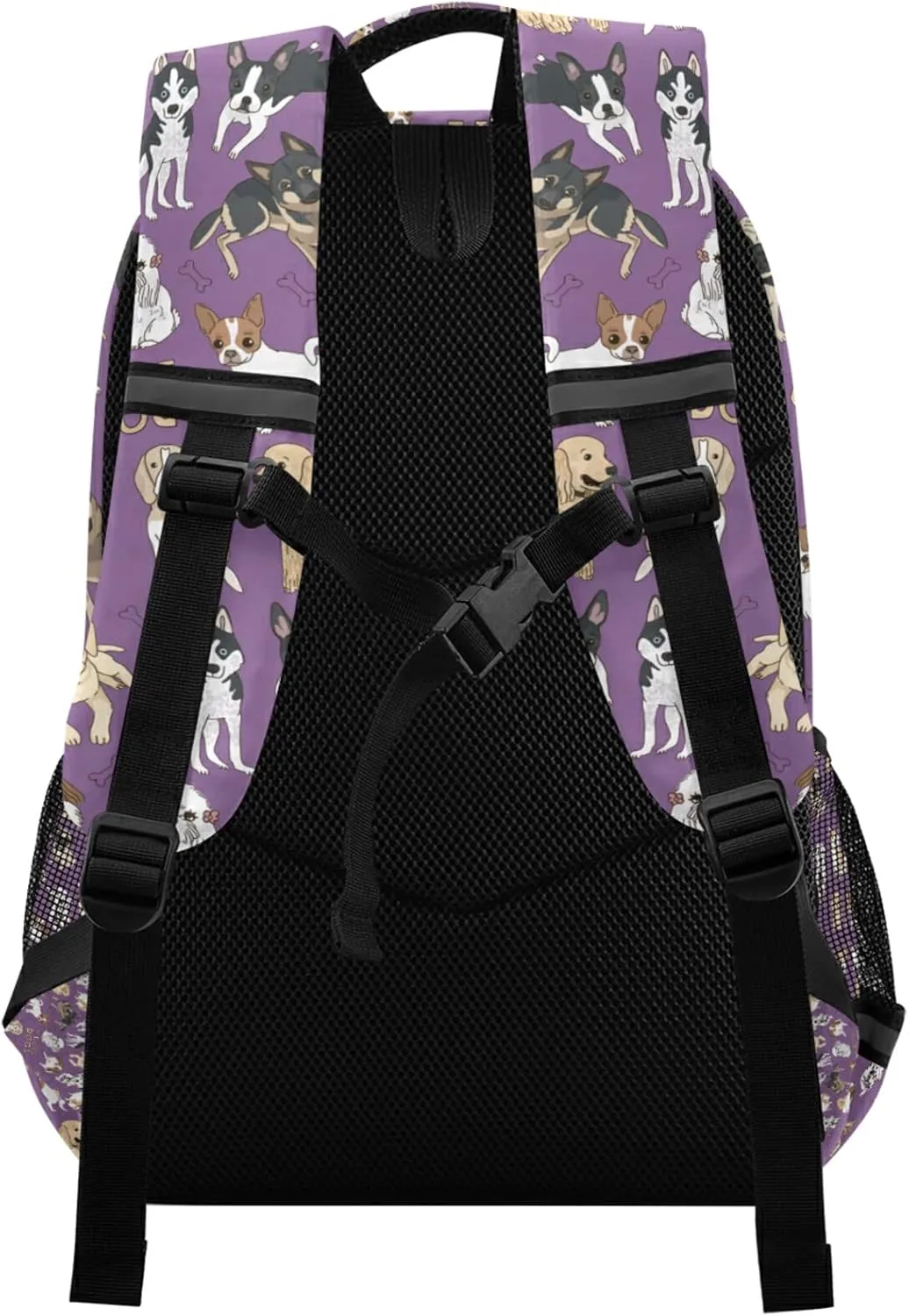 Dogs Purple Backpack for Boys Girls Lightweight Bookbag for Students Elementary School Laptop Daypack Rucksack for Teens Travel