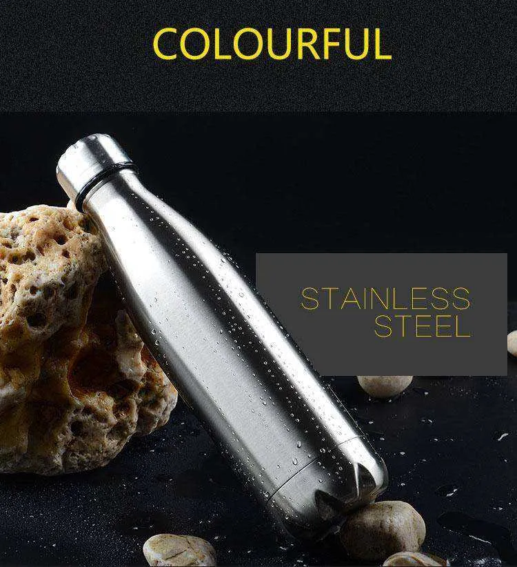 Double-Wall Insulated Vacuum Flask Stainless Steel Thermos Water Bottle
