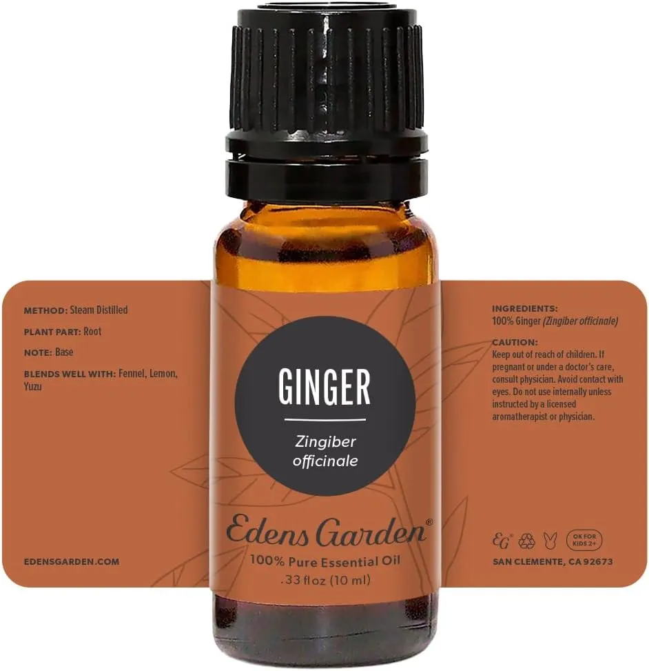 Edens Garden Ginger Essential Oil- 100% Pure Premium Grade, Undiluted, Natural, Therapeutic, Aromatherapy, The Best for Diffuser, Skin, Candle, Kid Safe 10 ml (.33 fl oz)