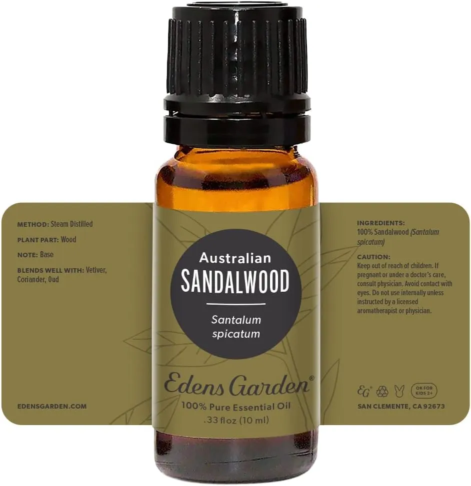 Edens Garden Sandalwood- Australian Essential Oil- 100% Pure Premium Grade, Undiluted, Natural, Therapeutic, Aromatherapy, The Best for Skin, Candle, Hair 10 ml (.33 fl oz)