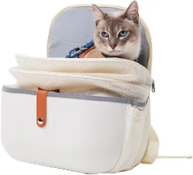 Expanded Opening Cat Backpack Carrier, Airline Approved Breathable Cat Backpack for Small Cats/Kitten/Rabbits up to 8.8 Lbs, Lightweight Pet Backpack for Travel Hiking Camping