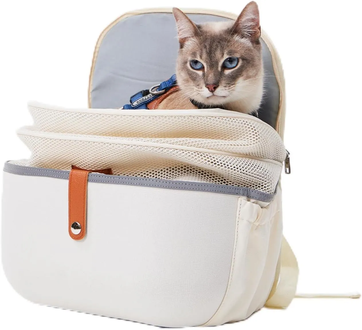 Expanded Opening Cat Backpack Carrier, Airline Approved Breathable Cat Backpack for Small Cats/Kitten/Rabbits up to 8.8 Lbs, Lightweight Pet Backpack for Travel Hiking Camping