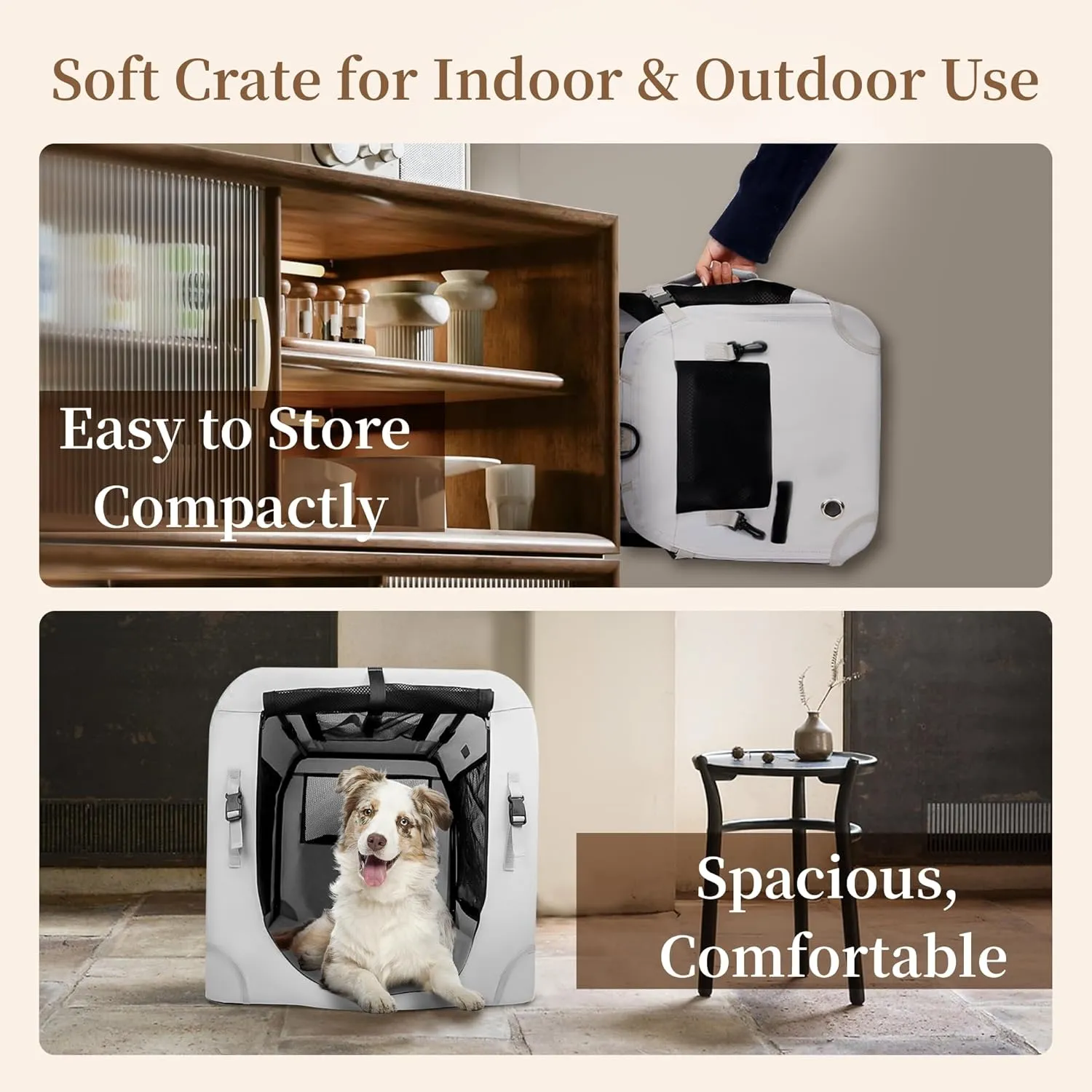 Extra Large Cat Carrier for 2 Cats Indoor and Outdoor Uses Car Travel Portable Bag with Water Bottle Slot Ideal for Long Trips (Grey, 24.0" L x 16.5" W x 16.5" H)