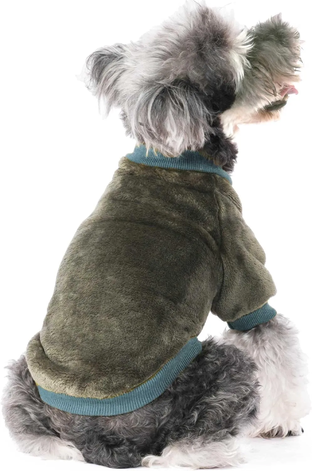 FabriCastle Dog Sweater, 3-Pack Dog & Cat Clothes, Ultra Soft and Warm Pet Jackets XXS XS for Small Dogs Boy & Cats, Winter Pet Apparel Costumes, Puppy Outfits (Camel,Khaki,Olive, X-Small)
