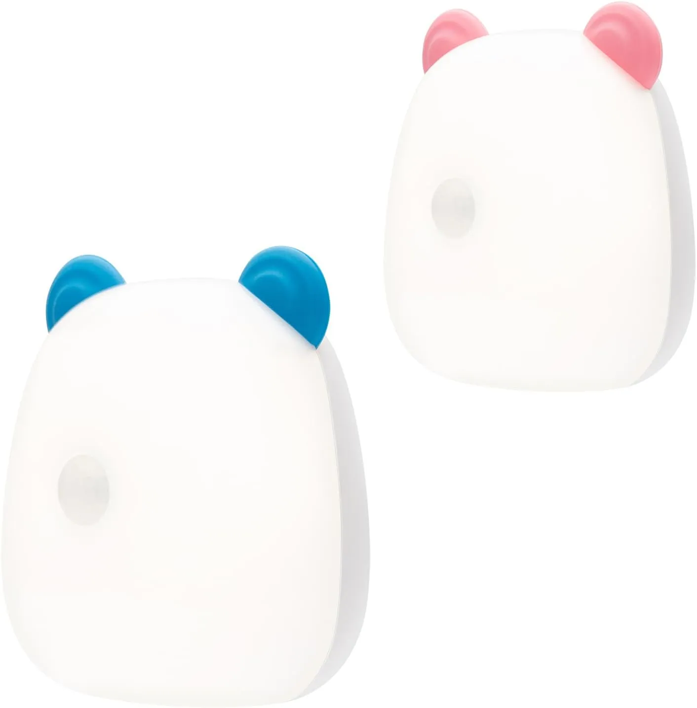 G Keni LED Motion Sensor Night Light for Kids and Adult, Rechargeable Battery Powered Warm White Motion Activated Bedside Lamp, Soft Eye Caring for Bedroom Bathroom (Blue Red)