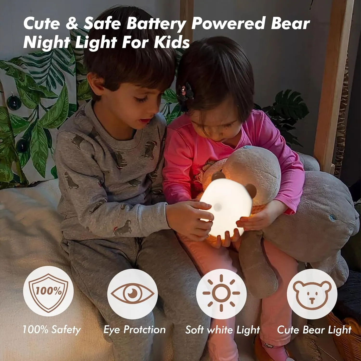 G Keni LED Motion Sensor Night Light for Kids and Adult, Rechargeable Battery Powered Warm White Motion Activated Bedside Lamp, Soft Eye Caring for Bedroom Bathroom (Brown), SC-128E