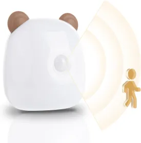 G Keni LED Motion Sensor Night Light for Kids and Adult, Rechargeable Battery Powered Warm White Motion Activated Bedside Lamp, Soft Eye Caring for Bedroom Bathroom (Brown), SC-128E