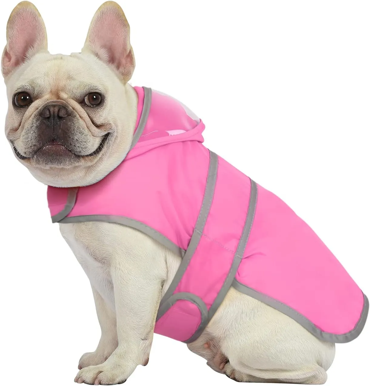 HDE Dog Raincoat with Clear Hood Rain Jacket Poncho for Small Medium Large Dogs Pink - S
