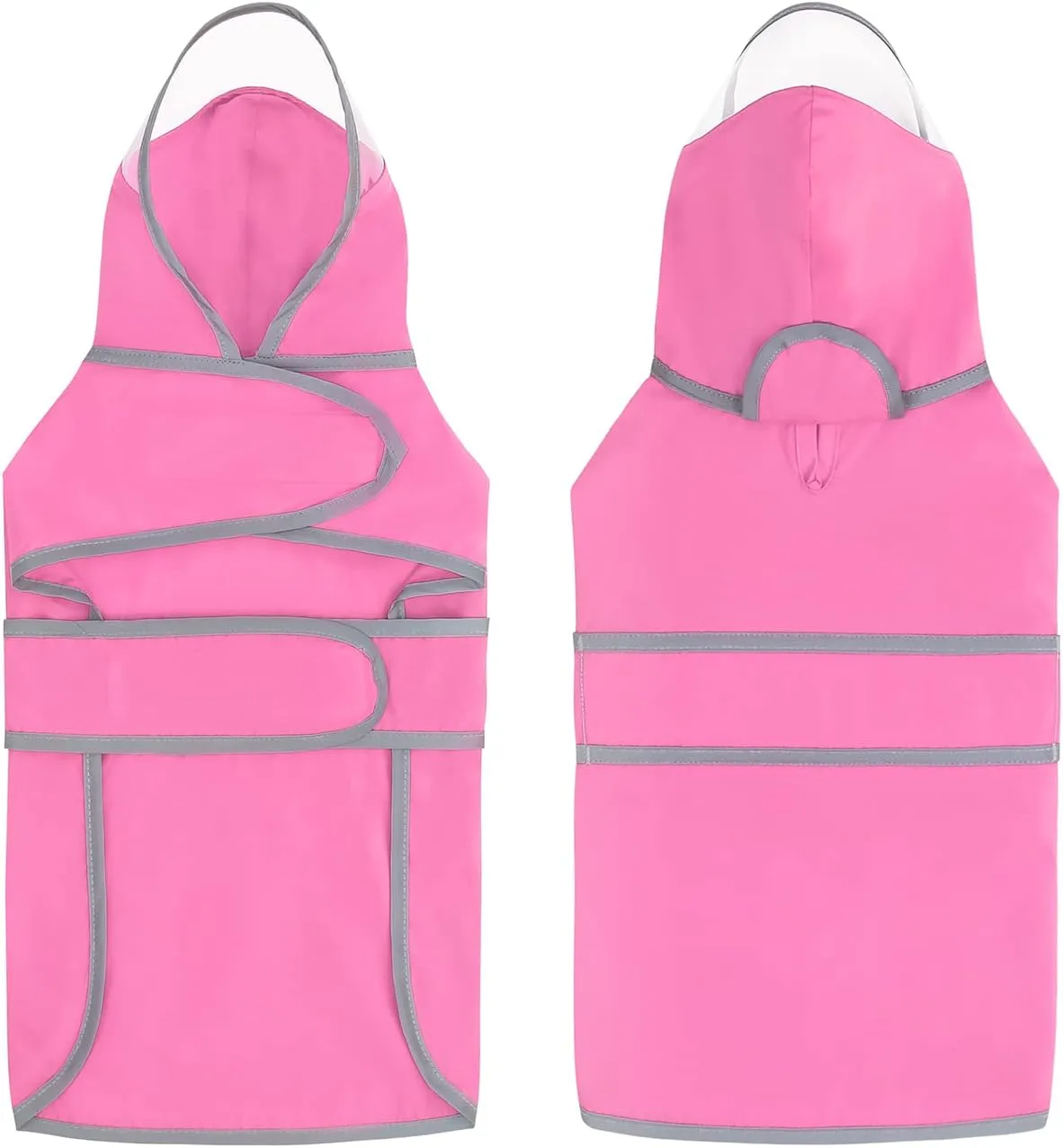 HDE Dog Raincoat with Clear Hood Rain Jacket Poncho for Small Medium Large Dogs Pink - S