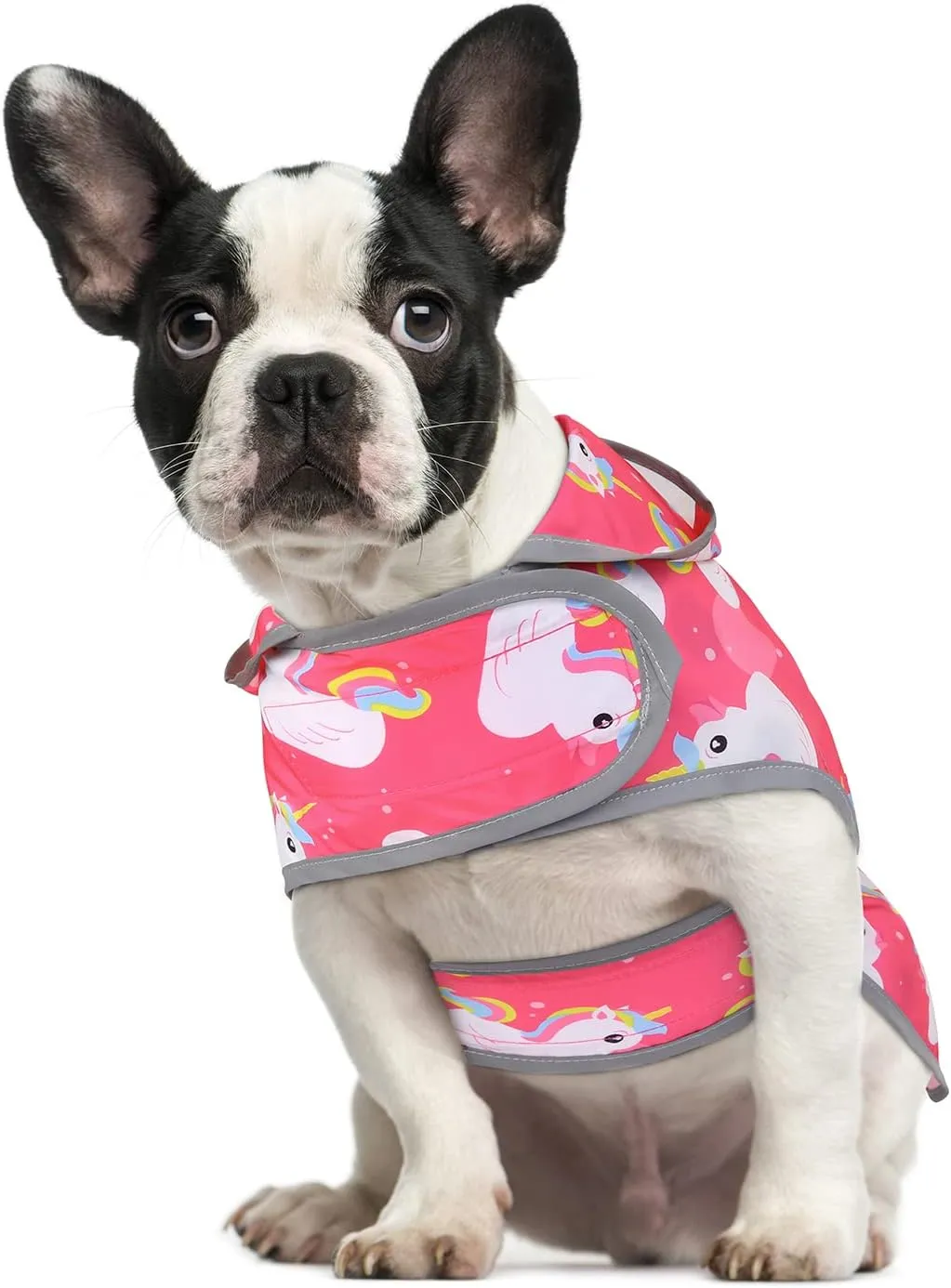 HDE Dog Raincoat with Clear Hood Rain Jacket Poncho for Small Medium Large Dogs Unicorn Ducks Pink - S