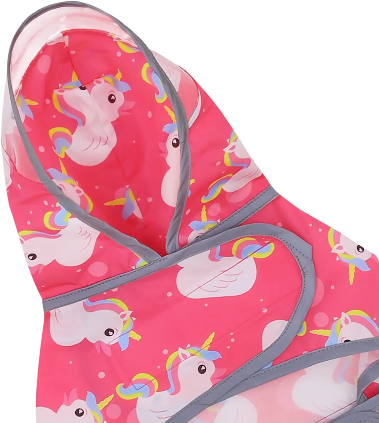 HDE Dog Raincoat with Clear Hood Rain Jacket Poncho for Small Medium Large Dogs Unicorn Ducks Pink - S