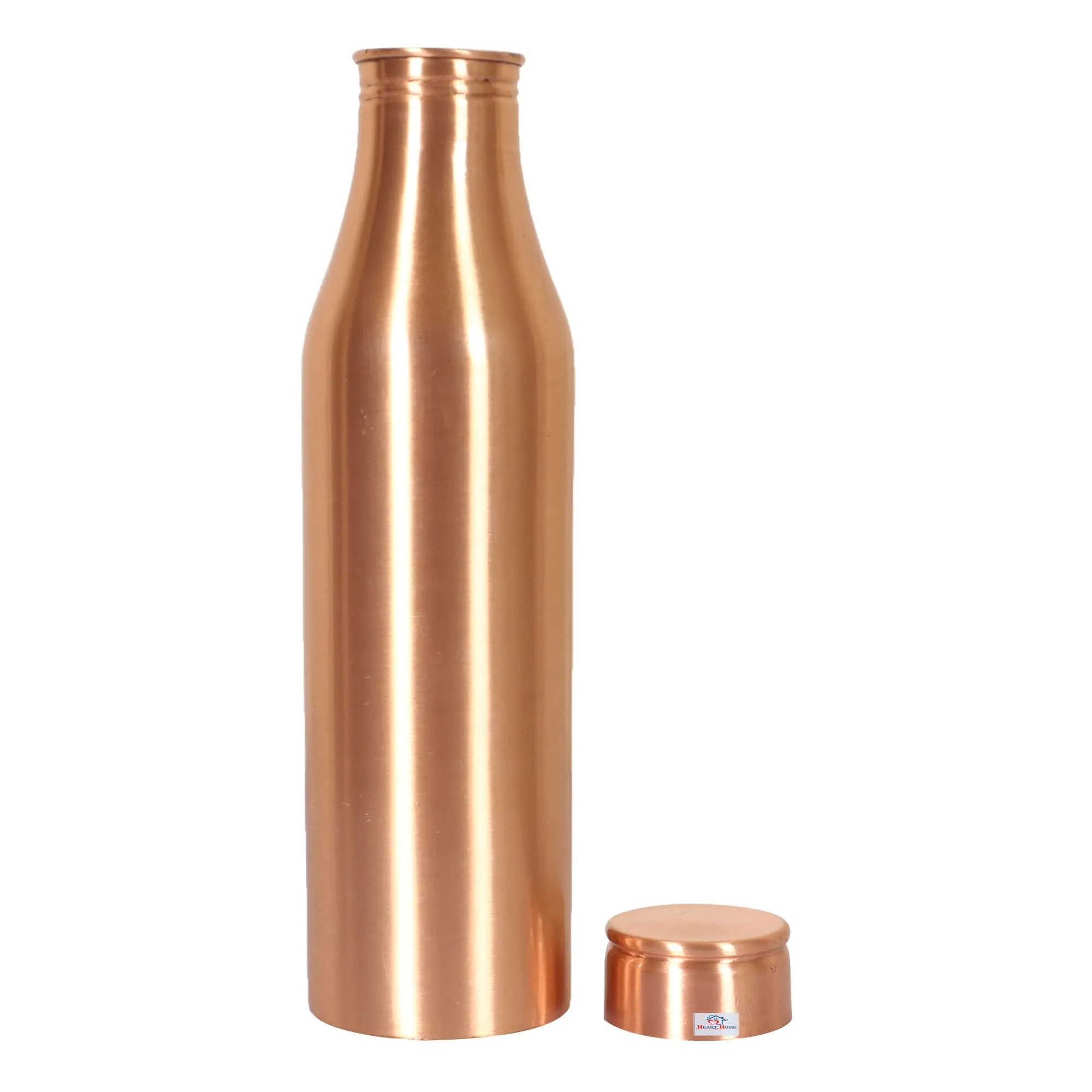 Heart Home Copper Plain & Leak Proof Water Bottle For Home, office, Traveling. 1 Ltr (Brown)