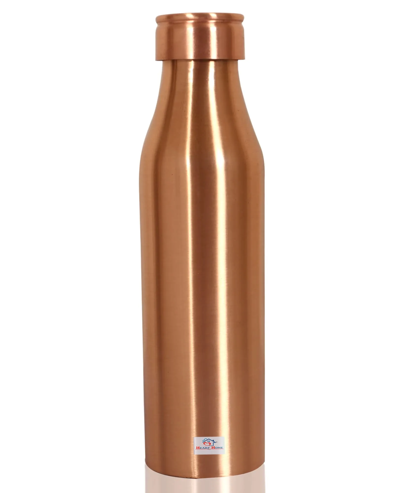 Heart Home Copper Plain & Leak Proof Water Bottle For Home, office, Traveling. 1 Ltr (Brown)