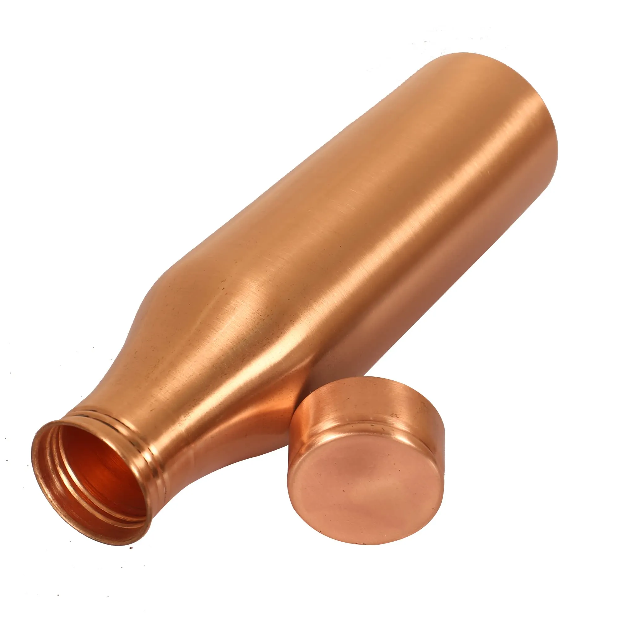 Heart Home Copper Plain & Leak Proof Water Bottle For Home, office, Traveling. 1 Ltr (Brown)