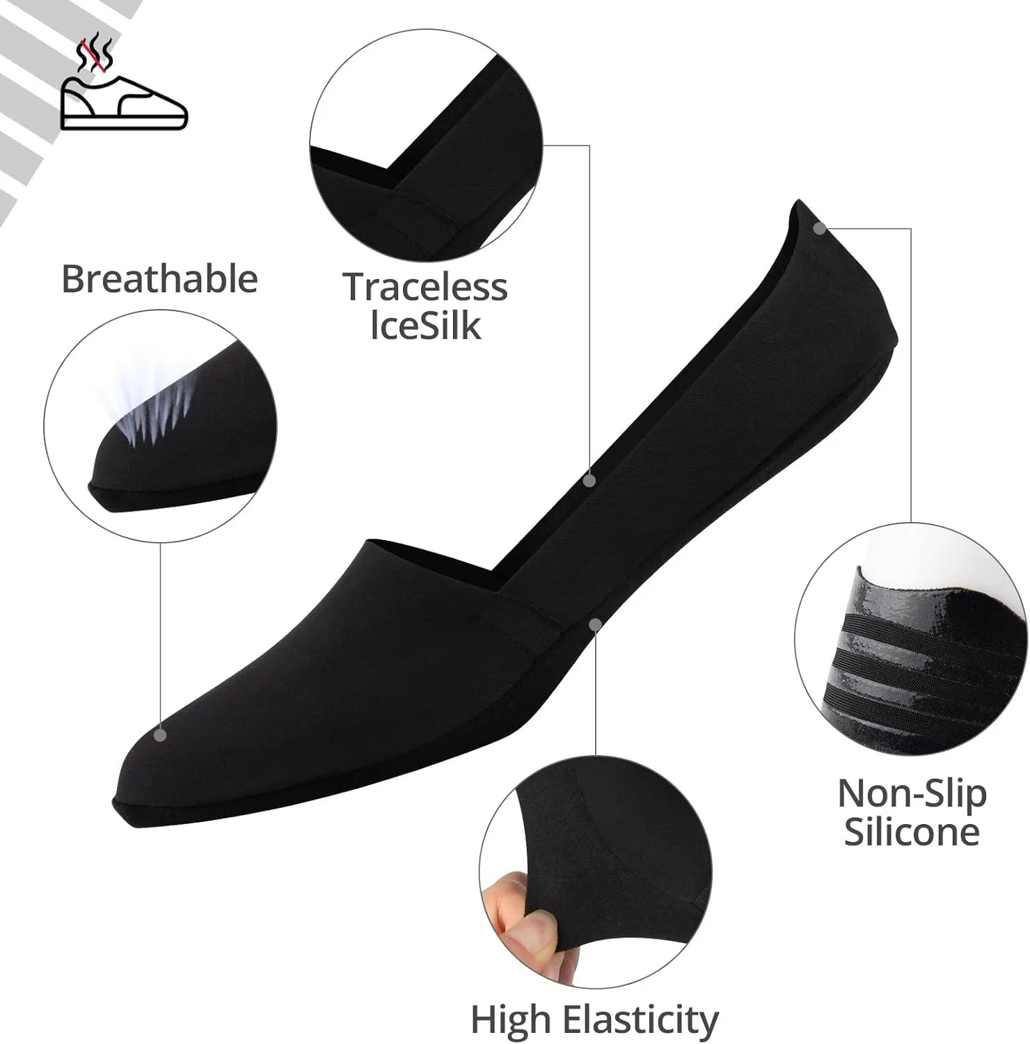 Heatuff 7 Pairs Mens No Show Socks Non Slip Low Cut Liner Socks Casual Thin Invisible Socks for Flat Boat