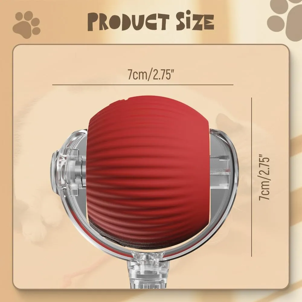 Interactive Cat & Dog Toys - 2024 New Automatic Motion Activate Multicolor Rolling Ball for Indoor Cats & Puppies (Red)