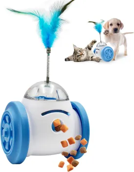 Interactive Roller Puzzle Dispenser for Dogs & Cats, Slow Feeder & Chase Toys, Adjustable Dog Treat Dispenser, Improves Pets Digestion